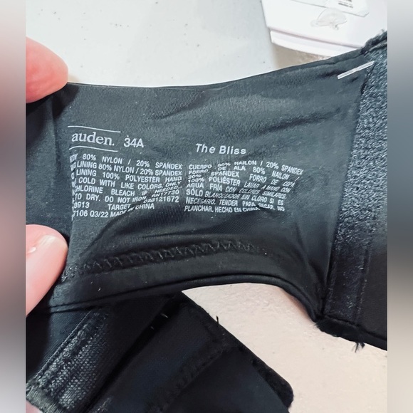 Auden Wirefree with Adjustable Straps, Lightly Lined, Black, Size 34A, NWT - Picture 7 of 7